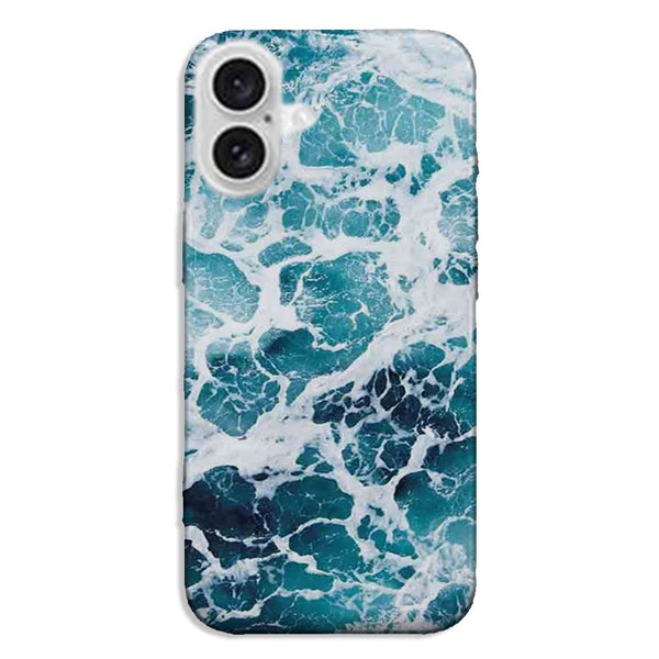 Coque iPhone 16 Effet Marbre Bleu