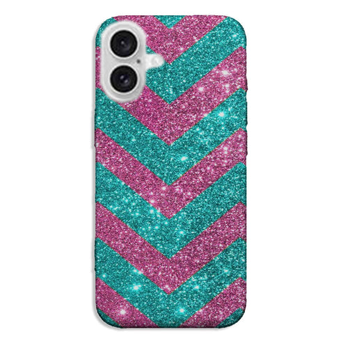 Coque pour iPhone 16 Chevrons Strass Violet Rose