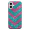 Coque pour iPhone 16 Chevrons Strass Violet Rose