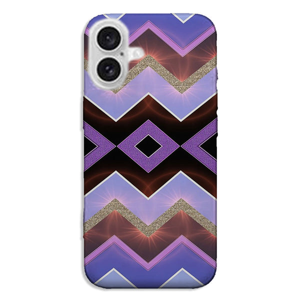 Coque pour iPhone 16 Chevrons Azteque Violet