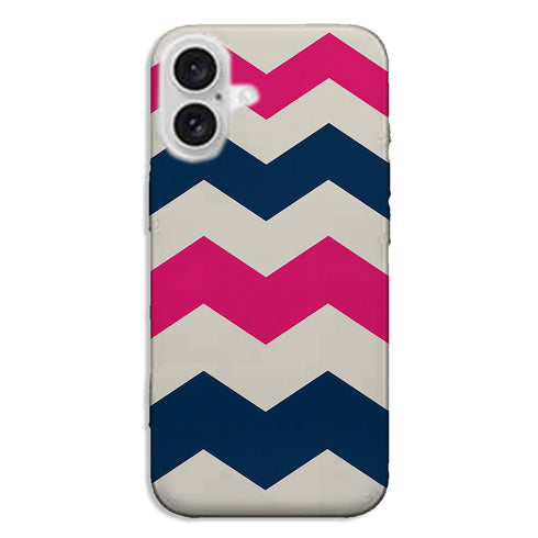 Coque pour iPhone 16 Zig Zag Rose | Arc en Ciel