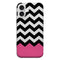 Coque pour iPhone 16 Chevrons Colorés Rose et Noir