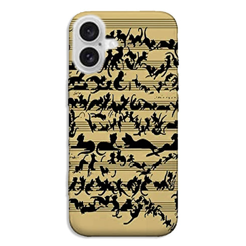 Coque iPhone 16 Clef musicale pour chat
