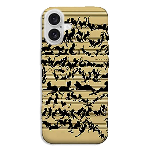 Coque iPhone 16 Clef musicale pour chat