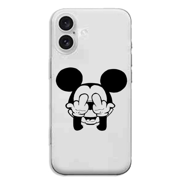 Coque téléphone iPhone 16 Doigt d'honneur Fuck the Mouse