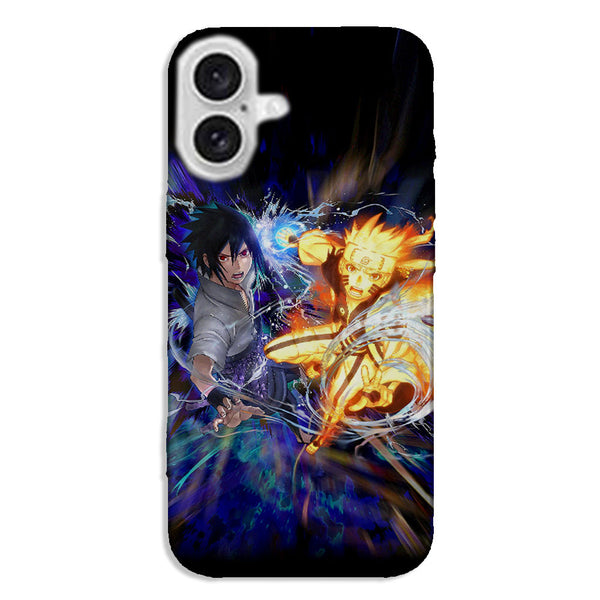 Coque iPhone 16 Fight Naruto Sasuke