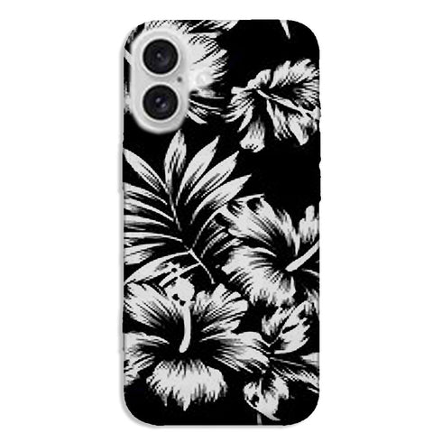 Coque pour iPhone 16 Fleurs Sauvages Noires