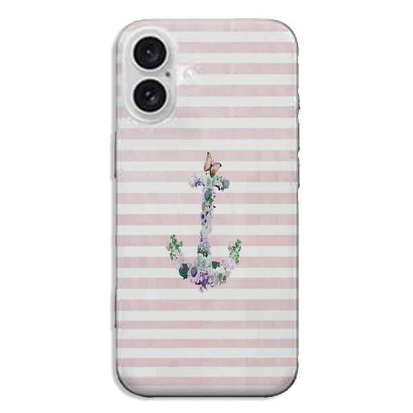 Coque iPhone 16 Floral Anchor in Pink
