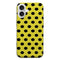 Coque pour iPhone 16 Jaune à Pois Noirs | Anti Poussière