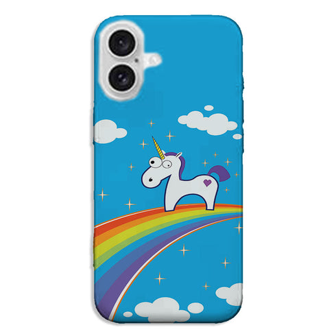 Coque pour iPhone 16 Licorne Rainbow