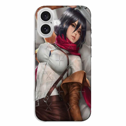 Coque iPhone 16 Mikasa Attack on Titan filles sexy beau cul