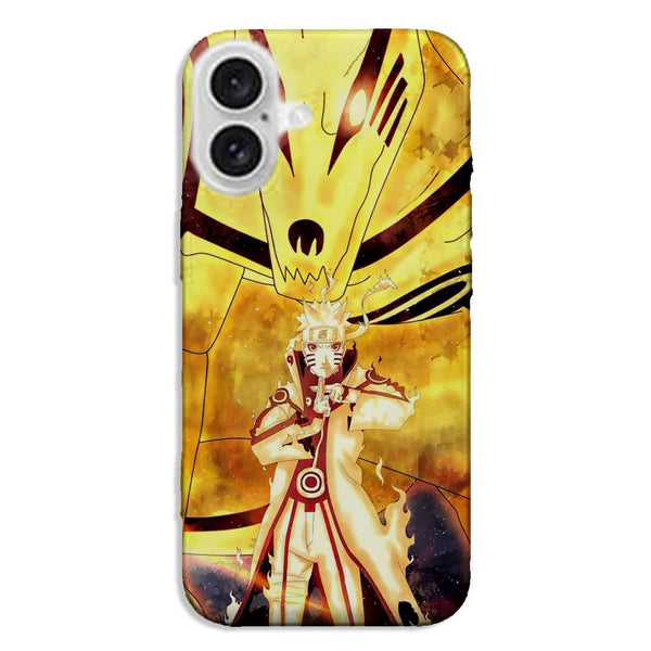 Coque iPhone 16 Naruto Kyubi Jaune