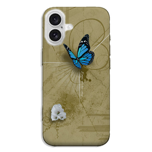Coque iPhone 16 Papillon Bleu