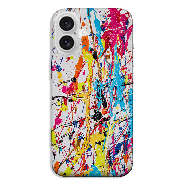 Coque pour iPhone 16 Arc en ciel Splash Paint