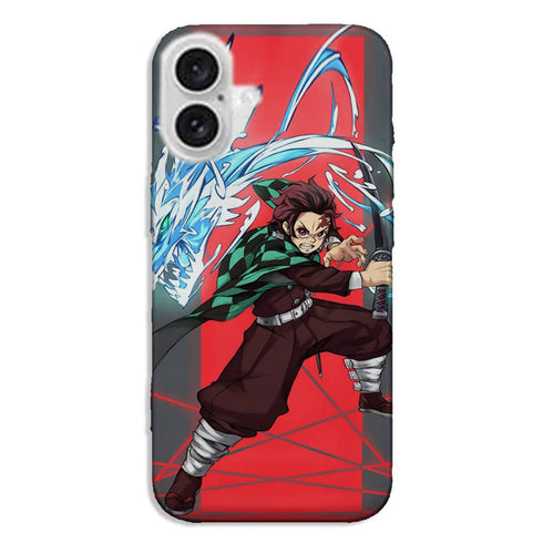 Coque iPhone 16 Tanjiro Dragon Phone