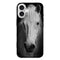 Coque iPhone 16 Tete de Cheval Noir et Blanc