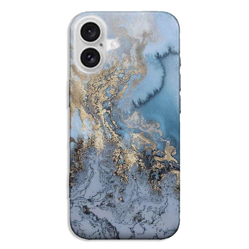 Coque iPhone 16 Marbre Bleu Nuit