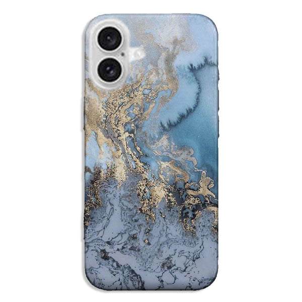Coque iPhone 16 Marbre Bleu Nuit