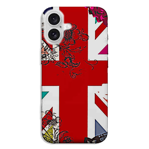 Coque pour iPhone 16 Union Jack Flowers