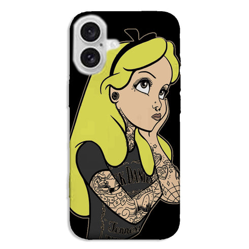 Coque iPhone 16 Alice Jack Daniels Tatoo