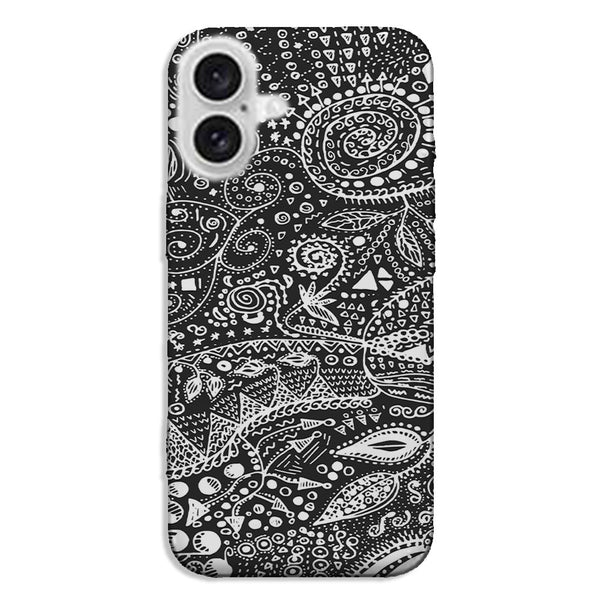 Coque pour iPhone 16 Aztec bw handmade