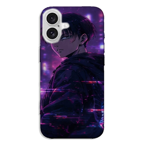 Coque Levi Ackerman Neon Violet Attaque des Titans - coque silicone manga iPhone Samsung
