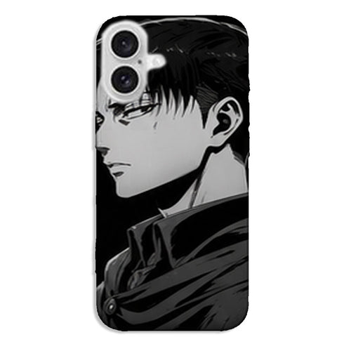 Coque Levi Ackerman Portrait Noir et Blanc Attaque des Titans - coque silicone manga iPhone Samsung