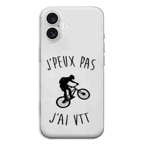 Coque iPhone 16 Je peux pas j'ai VTT Mountain Bike