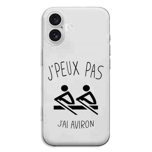 Coque iPhone 16 Je peux pas j'ai Aviron