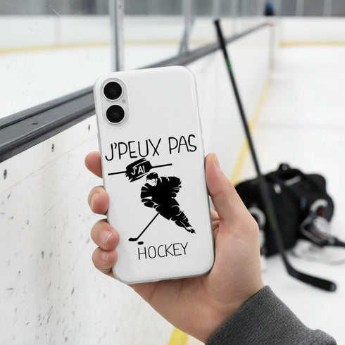 Hockey sur Glace, Coque iPhone 16 en silicone renforcé