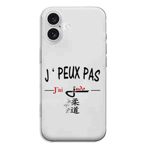 Coque silicone iPhone 16 Je peux pas j'ai Judo