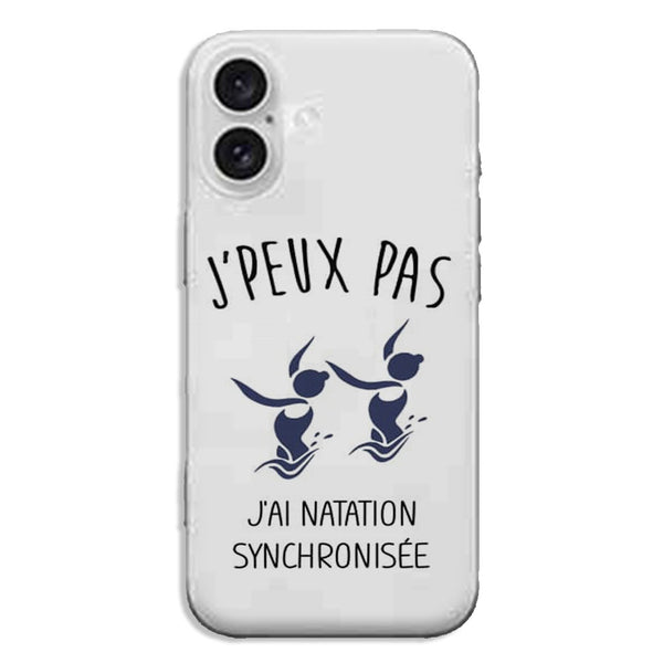 Coque silicone iPhone 16 Je peux pas j'ai Natation Synchronisée