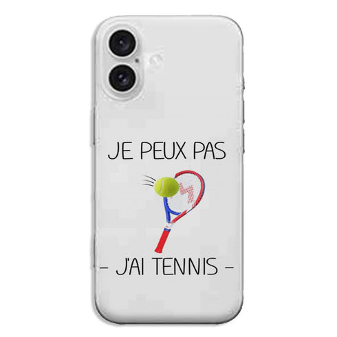 Coque de protection Telephone iPhone 16 Je peux pas j'ai Tennis