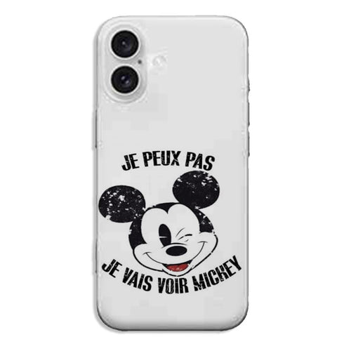 Coque iPhone 16 Je peux pas je vais voir Mickey