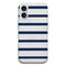 Coque pour iPhone 16 Bandes Mariniere Noires Blanches