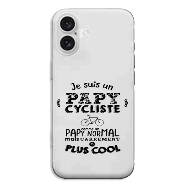 Coque portable anti choc iPhone 16 Papy Cycliste