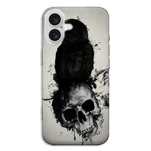 Coque iPhone 16 Raven and Skull