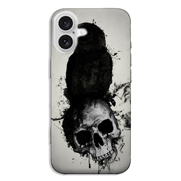 Coque iPhone 16 Raven and Skull