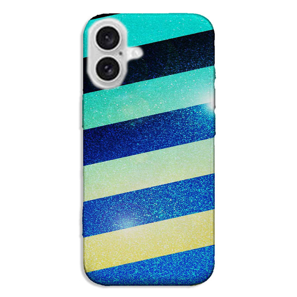 Coque pour iPhone 16 Striped colorful glitter