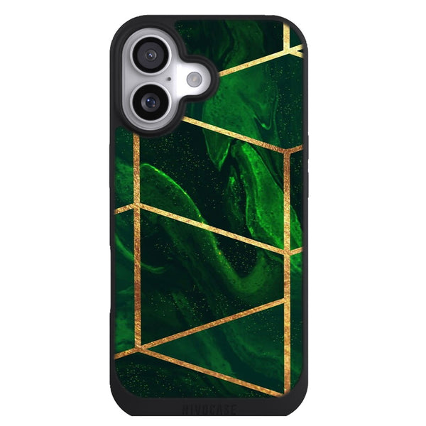 Coque iPhone 17 Aesthetic Art géométrique vert - MaCoquePerso