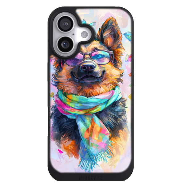 Coque iPhone 17 Chien Berger Allemand hipster et moderne - MaCoquePerso