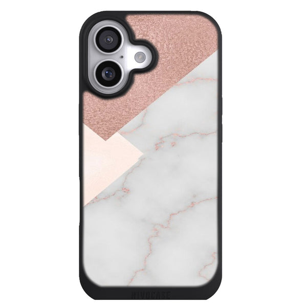 Coque iPhone 17 Aesthetic Bermudes bronze marbre rose d'or - MaCoquePerso