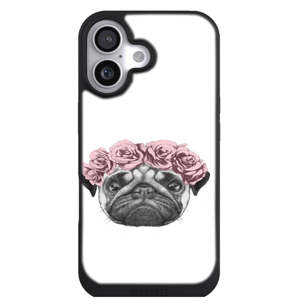 Coque iPhone 17 Bulldog Bulldog Français floral - MaCoquePerso