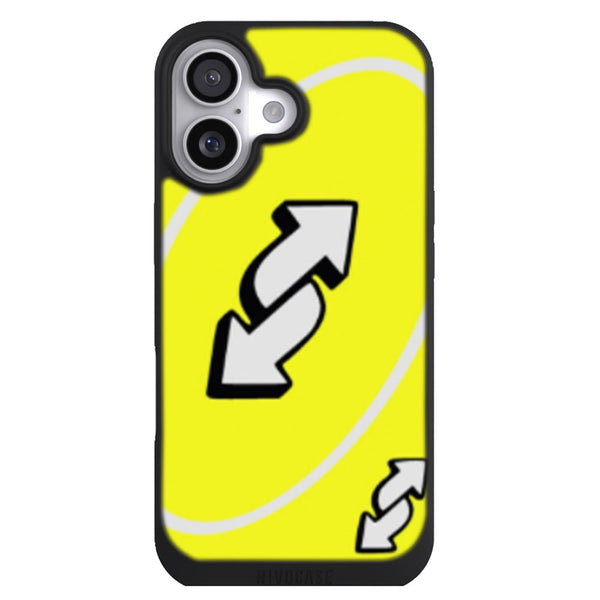 Coque iPhone 17 Aesthetic Carte inversée jaune Uno - MaCoquePerso