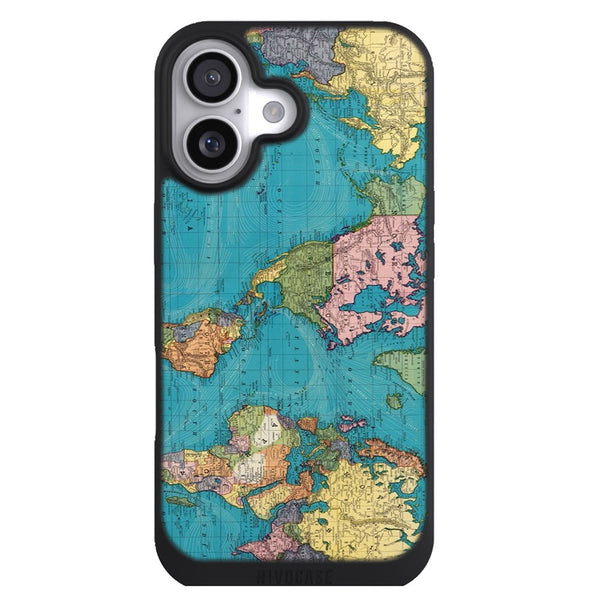 Coque iPhone 17 Aesthetic Carte vintage du monde (1897) - MaCoquePerso