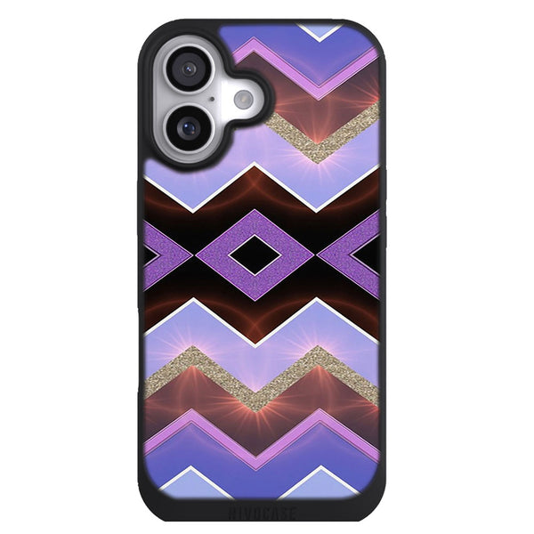 Coque iPhone 17 Aesthetic Chevrons Azteque Violets - MaCoquePerso