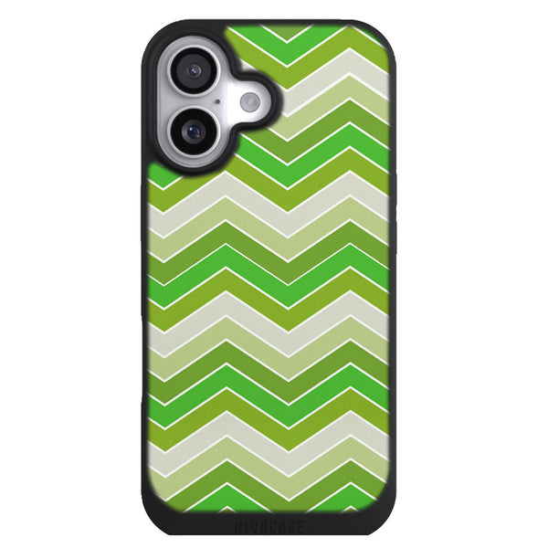 Coque iPhone 17 Aesthetic Chevrons Vert - MaCoquePerso