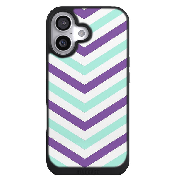 Coque iPhone 17 Aesthetic Chevrons Violet Bleu Ciel - MaCoquePerso
