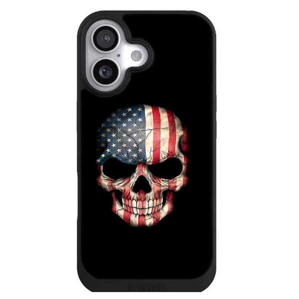 Coque iPhone 17 Aesthetic Crâne militaire Drapeau Usa - MaCoquePerso