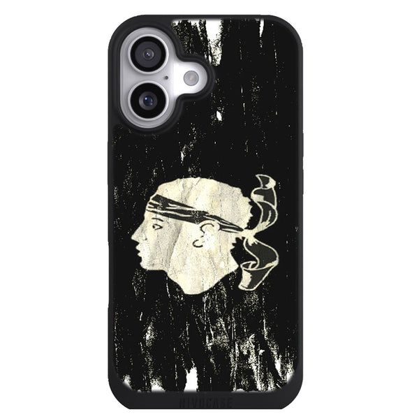 Coque iPhone 17 Drapeaux Drapeau Corse Noir Vintage - MaCoquePerso